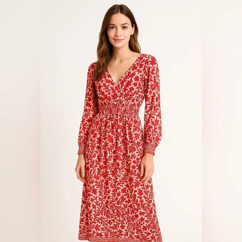 Natalie Martin Silk Long Sleeve Dress